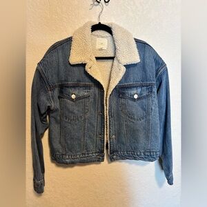 Denim Sherpa-Lined Jacket